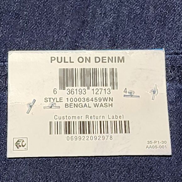 Charter Club Plus Size Cambridge Slim Leg Stretch Blue Denim Pull On Pants 28W - Picture 14 of 16